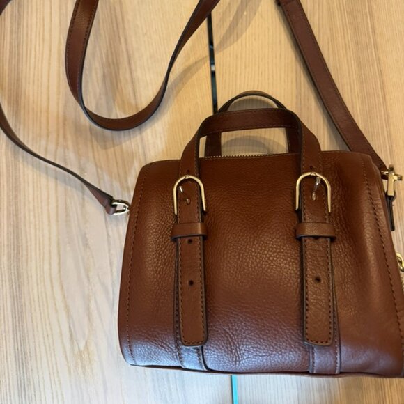 Fossil Carlie Mini Leather Satchel Bag - Picture 1 of 8